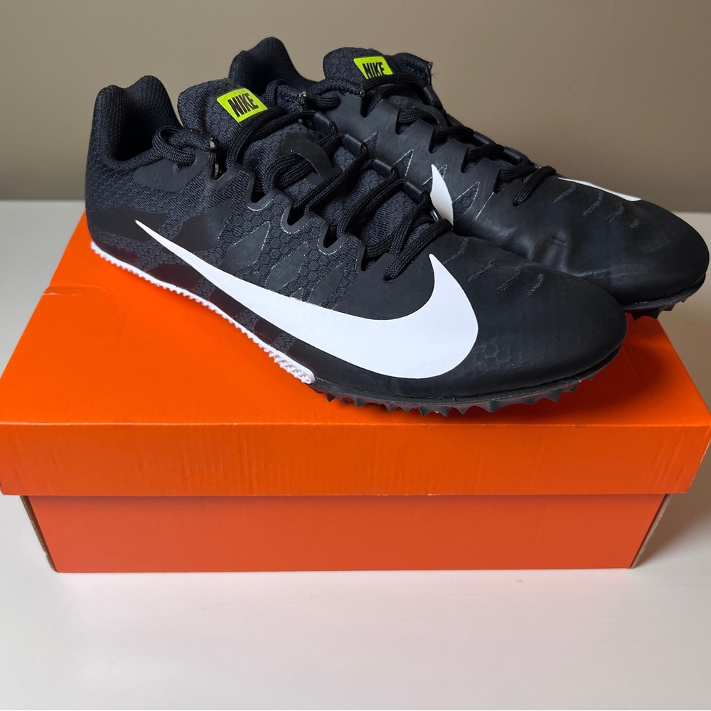 Nike Zoom Rival S 9 SPRINT Track & Field Spikes * Black / White * Men's SIZE 9